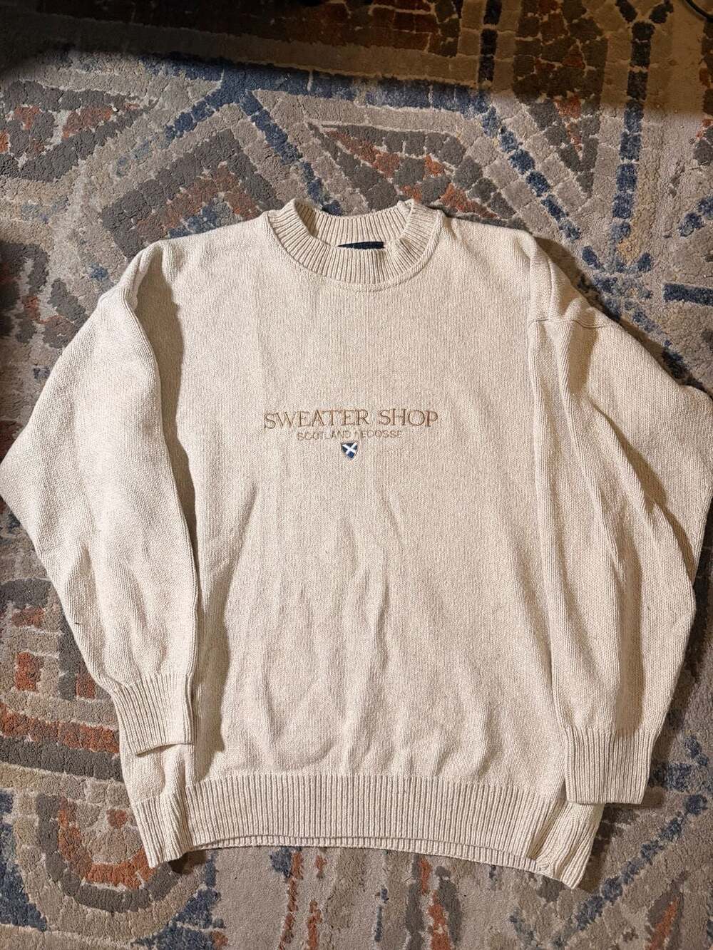 The Sweater Shop Scotland Crewneck Sweater Small Beige